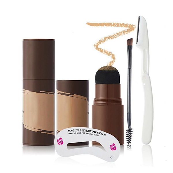 Professionell Air Cushion Ögonbrynsstämpel, Vattentät & Svettresistent Ögonbrynsstencil-kit För Snabb Och Enkel Makeup, Mjuk Svamp Ögonbrynsförstärkare Med