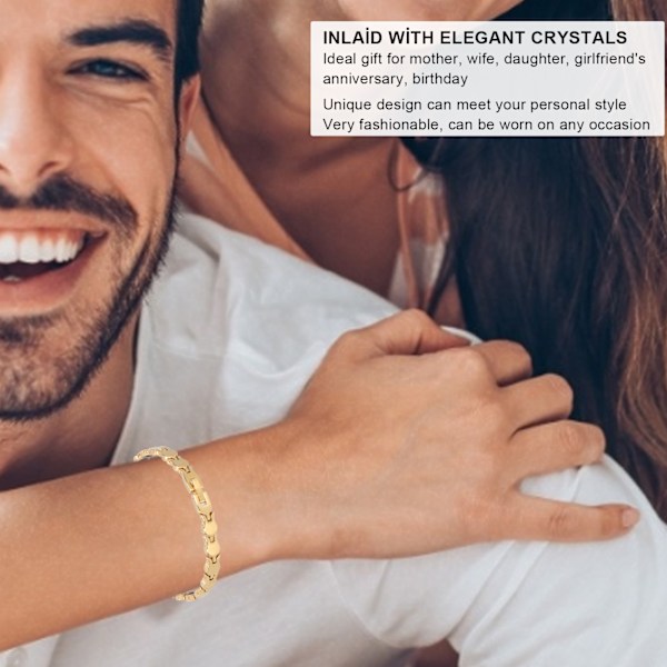 Maximal Magnetisk Styrka Armband, Hypoallergent & Hudvänligt, Perfekt Passform med Justerbar Storlek, Premiumkvalitet Ti Stål Magnetterapi