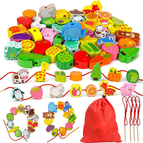 Träpärla Träning Leksak Motorfärdigheter Leksak Montessori Pedagogisk inlärning Leksak Presenter Leksak
