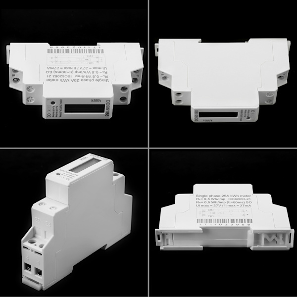 220V DDS5188 LCD Digital Din-skena Elmätare 5-25A för Kilowattimmar Kwh-mätare