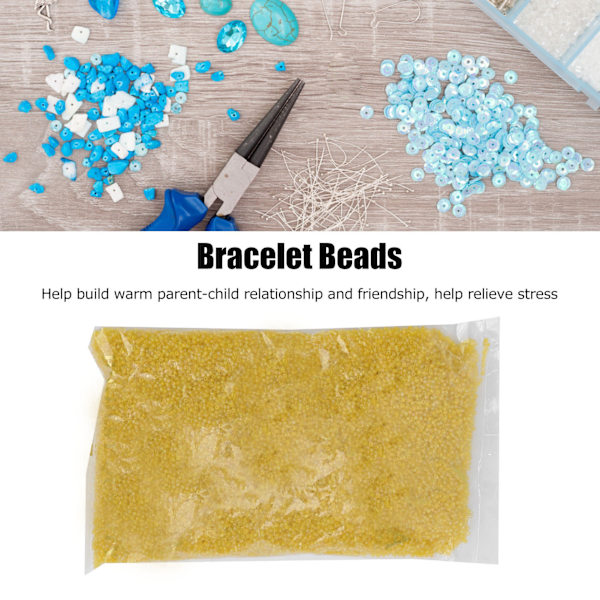 Glaspärlor Matt Rund Hållbar 2mm Form Pärlad för DIY Tillbehör Halsband SmyckenGul Färg 4
