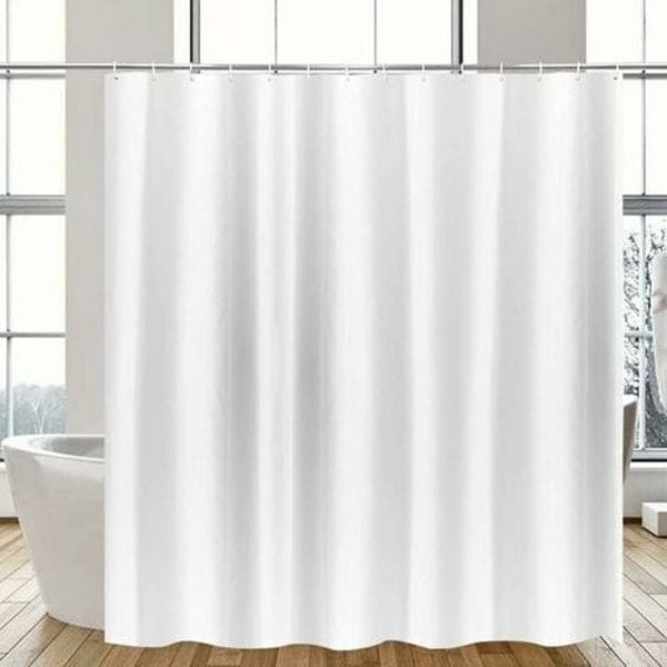 EXTRA LÅNG DUSCHDRAperi höjd vit för badrummet, bred badrumsdraperi i antimögelpolyester, vattentät för badkaret, bredd 180 x