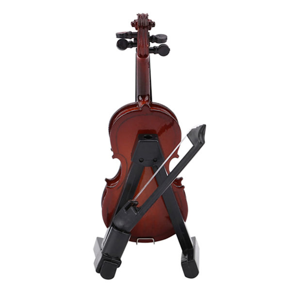 Miniatyr Fiol Modell med Stativ Fodral Dockhus Tillbehör Mini Musikinstrument Dekor Present