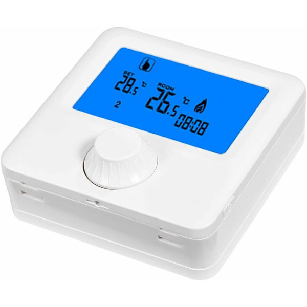 Termostat med mottagare, RF digital LCD trådlös värmetermostat temperaturregulator för väggpanna, eftermonteringstillbehör