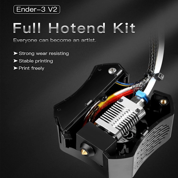 Full Hotend Kit 3D-skrivartillbehör Hot End Kit med dubbla fläktar för Ender 3 V2 DC24V
