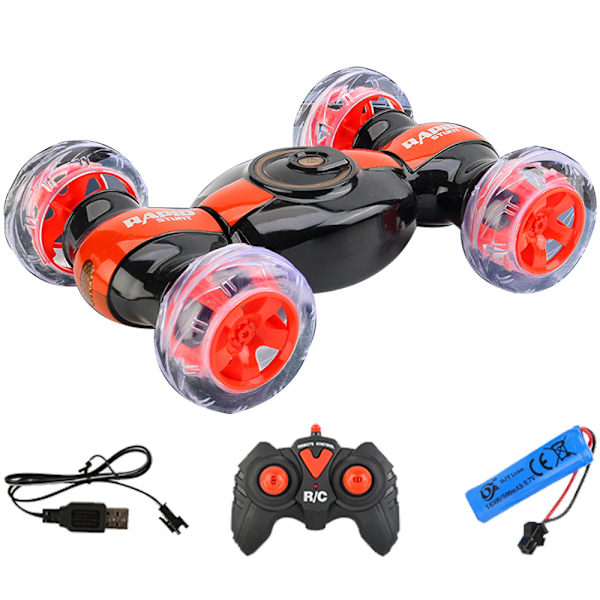 Fjärrstyrd Bil, RC Stuntbil Oövervinnerlig 360° Roterande Twister med Färgglada Ljus & Musikomkopplare, Uppladdningsbar Fjärrstyrd Bil för Pojkar och