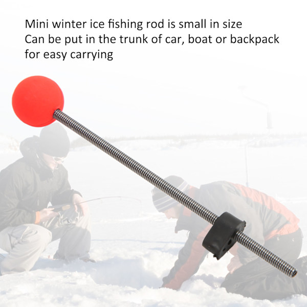 5PCS Mini Vinter Isfiske Spö Topp Spets Bärbar Utomhus Fiske Spö Röd Boll Fjäder SpetsarM