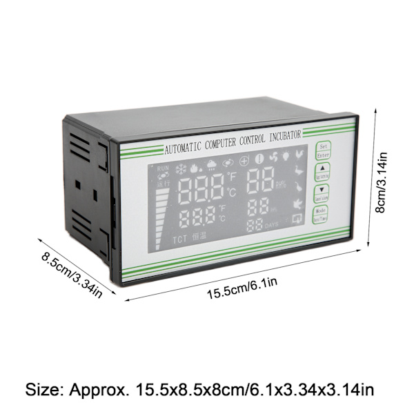 Äggkläckningsmaskin Temperaturregulator Äggkläckningsmaskin med Temperatur Fuktighetssensor Sond för Kyckling Anka Vaktel220V