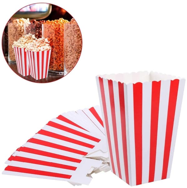 Søde lette popcorn snackbokse, holdbare godkendte papirbeholdere til karnevaler, festlige sammenkomster