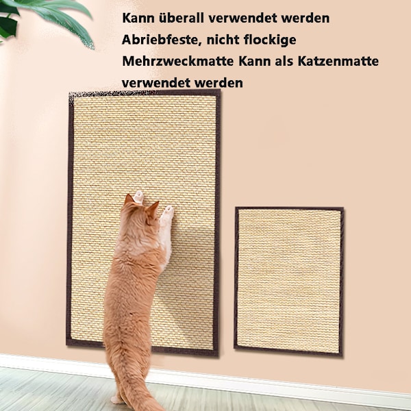 Ultimat Klöslösning, Kemikaliefri Naturlig Sisalmatta för Innekatter, Multifunktionell Användning med Stabil Design, Självhäftande Baksida för Möbler