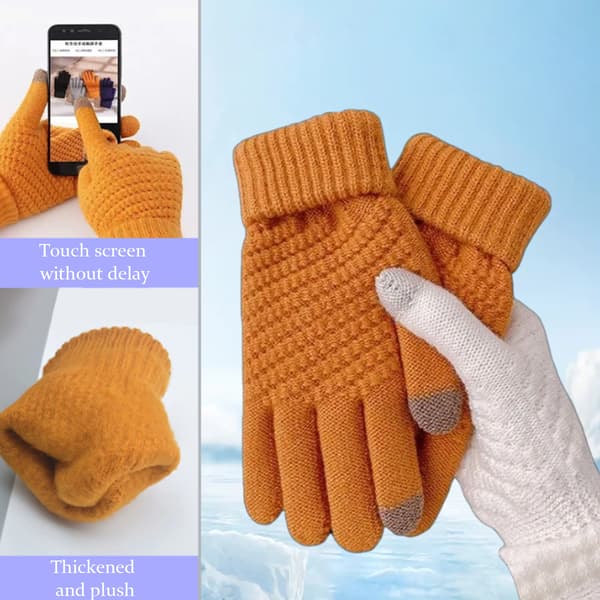 Varma Vinterhandskar Mode Halkfria Varma Vinter Konstgjorda Stickade Handskar Vantar