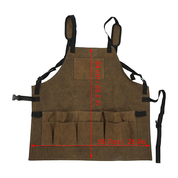 Butiksförkläde Stor Kapacitet Tvättat Canvas Material Fällbart Lera Färg Universell Stil Träbearbetning Förkläde för Grillning