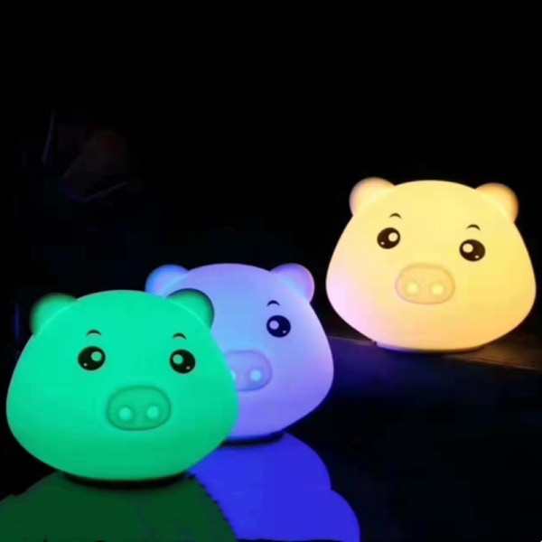 Bärbar LED Barn Nattlampa Flerfärgad silikonlampa för