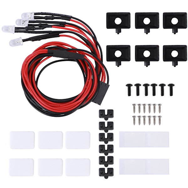 LED-takbagagehållare lampa fyrkantig lampskärm passar för Trx4/SCX10 II 90046 90047 1/10 RC-bil 6LED