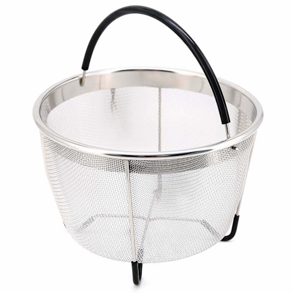 Rostfritt stål ångkorg för Instant Pot, med silikonlindat handtag, specialanpassad för 5/6 QT eller 8 QT InstaPot tryckkokare. Perfekt för