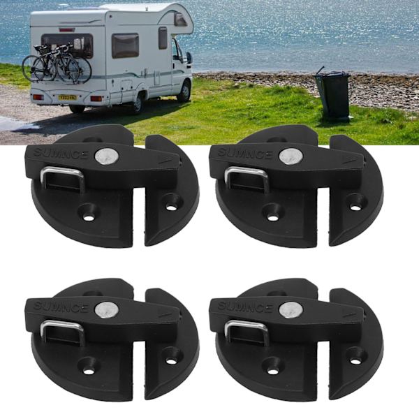 4 uppsättningar båtskåpsvridlås förstärkt nylon 59 mm rund vridknappslås för yacht RV-dörrskåpslucka