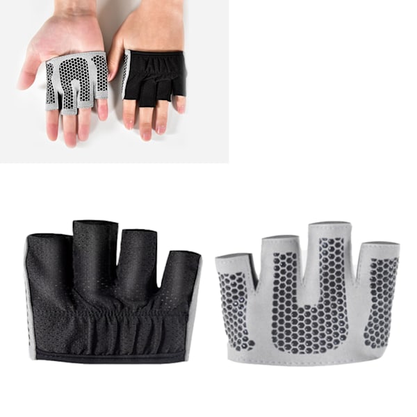 Kvinnors Micro Yoga Pilates Handskar Anti Slip 4 Fingrar Minimalistiska Halvhandskar för Fitness Träning