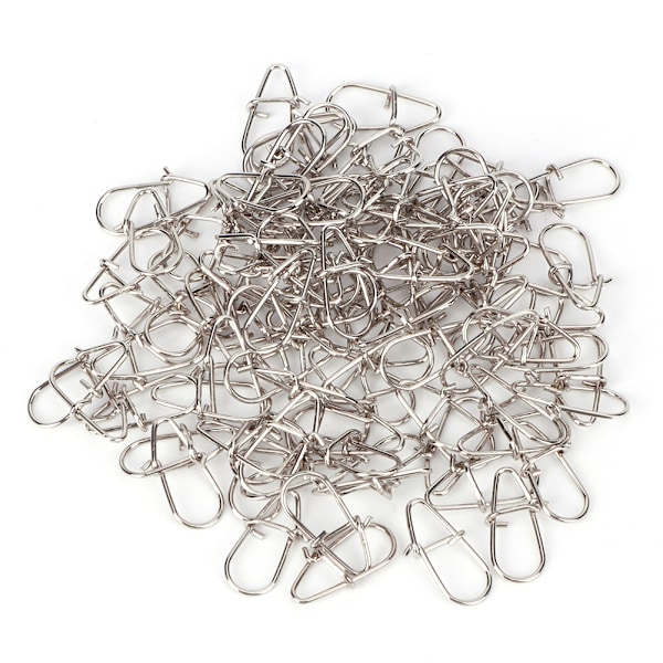 Kalebastyp krokvridbar solida ringar säkerhetsspänne snabbklämma låsklämma kontakt fiskeredskap 7x14mm/0.3x0.6in