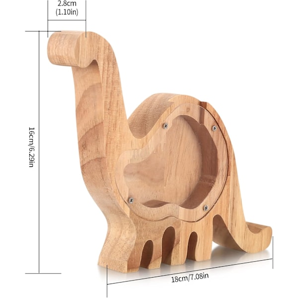 DIY Namn Trä Klar Spargris för Barn, Uppmuntra Förmögenhetshantering Genom Enhörning Dinosaurie Design, Transparent Akrylskiva för Visuell Överblick