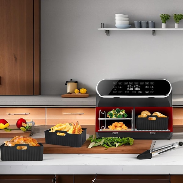 Tillbehör för dubbla korgar fritöser, set om 9 passar för Dual Air Fryer AF451UK AF500UK