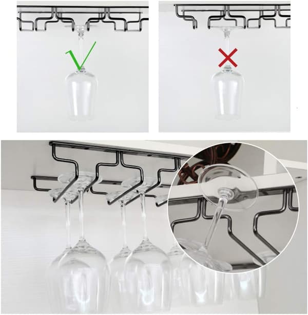 Moderne Vinglas Holder til Underskabe, Kompakt og Elegant Design til Bar og Køkken