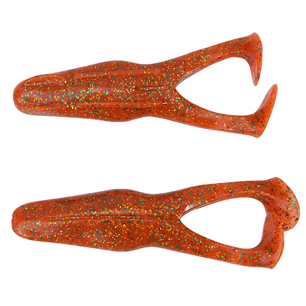 2 st/förpackning 105 mm 13 g Grodformad fiskbete Mjukt naturtroget fiskedrag (1 orange)