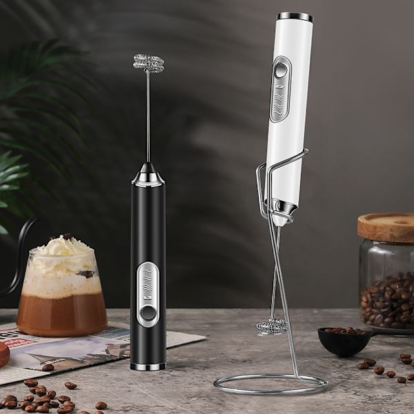 Bärbar elektrisk mjölkskummare, batteridriven visp, för kaffe, cappuccino, latte, matcha, varm choklad, minidrinkmixer, bär med