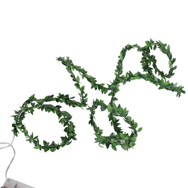 LED Grön Blad Rattan Konstgjord Flätad Girlang Rep Semester Dekoration DIY Tillbehör