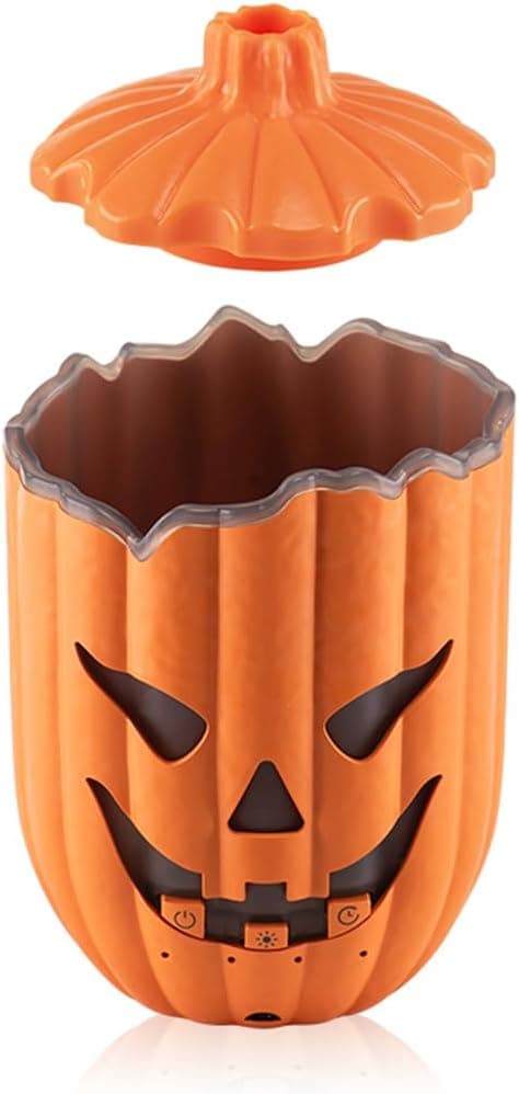Halloween Gresskar Aromaterapi Diffuser og Luftfukter, Ultralyd Diffusjon, Kombinert med Manet-tåke og Fargerike LED-lys