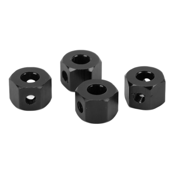 4 st/set 12 mm aluminiummetall sexkantshjulnav drivadapter för WPL 1/16 RC biluppgraderingsdelar svart