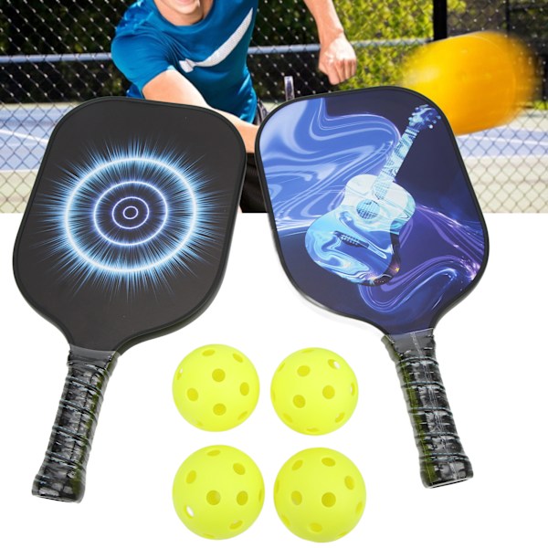 Pickleball-racketset inomhus och utomhus Pickleball-paddel Glasfiber PP-kärna med 4 bollar för sportträning