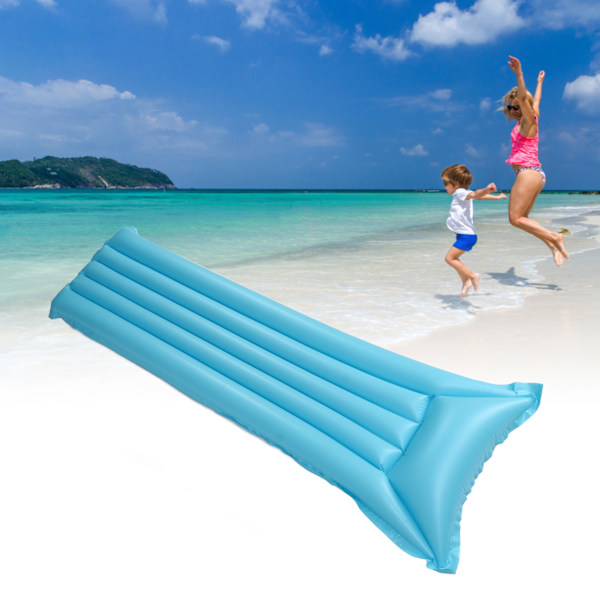 Uppblåsbar flytande rad PVC förtjockad fritids flytande säng tecknad blå enfärgad barnens vatten uppblåsbar flytande säng