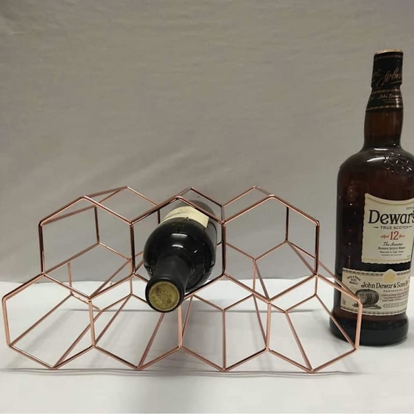 Modern Vinställ, Fristående Design med Starka och Reptåliga Hexagonala Förvaringsutrymmen, Elegant Bordsvinställ för Hemmet