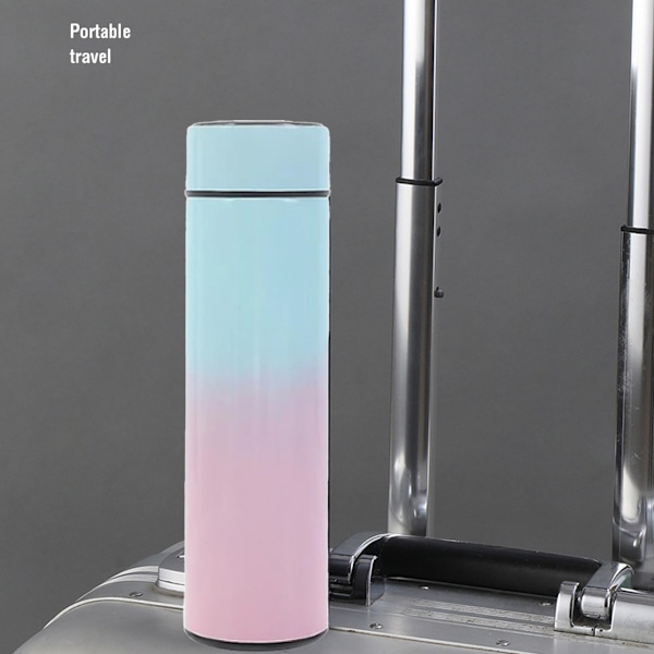 Smart Hydration Station, 500ml Vakuumisolerad Rostfri Stålflaska, Intelligent LED-Display Vattenflaska, Lätt att Rengöra & Läckagesäker för Resande Fot