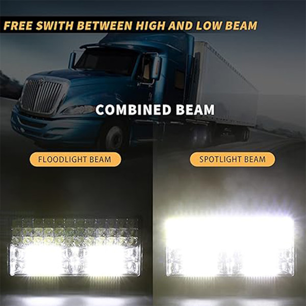 LED-arbetsbelysning för lastbil, 9 tum 12-80V 84LED 32000lm 250W Spot & Flood Combo Offroad Light Bar Vattentät LED-körljus för traktor
