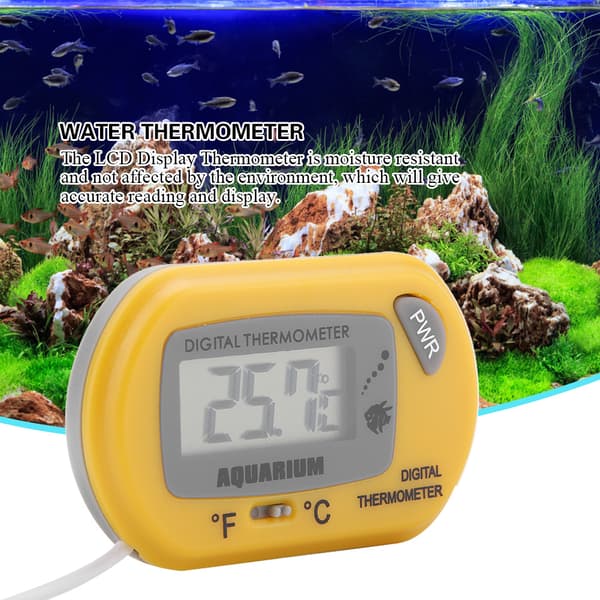 Akvarietermometer til fisketanke, vandtæt termometer med kompakt design og nem installation, mini digitalt termometer professionel sensor