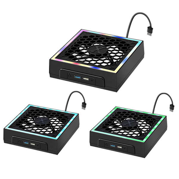 xboxseriesx värdkylfläkt xbox series x värdkylare RGB färgskiftande ljus XSX