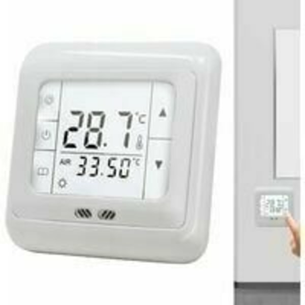 Digital termostat, rums termostat med LCD-display, programmerbar termostat för varm golvvärme, termoregulator temperaturregulator,