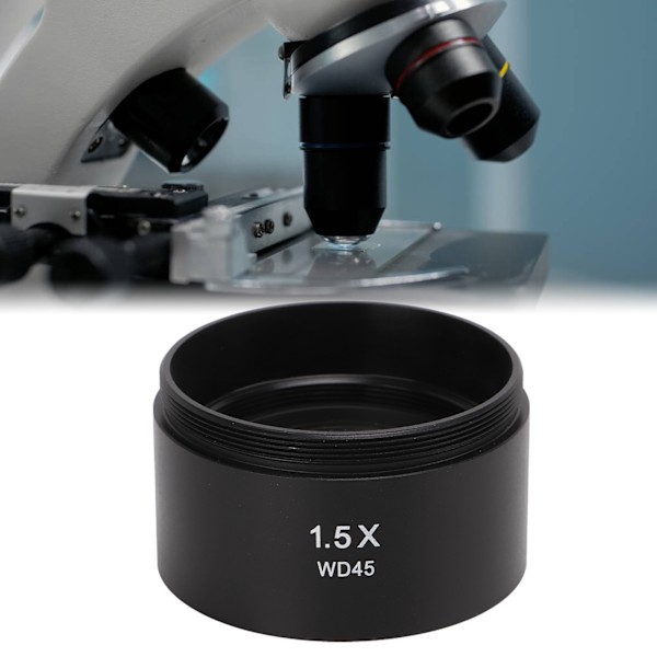 Auxiliärt Objektivlins för Zoom Stereo Mikroskop Tråd 48mm för Trinokulärt Mikroskop 1.5X