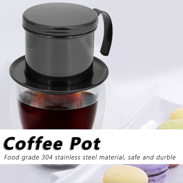 Kaffebehållare 304 Rostfritt Stål Dropp Kaffetillverkare Infuser för Hone Kök Kontorsanvändning Svart