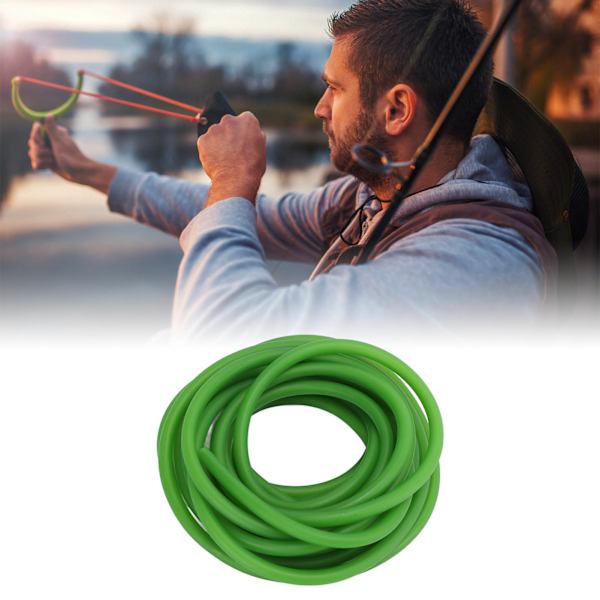 Q4070 5M Naturligt latexgummirör Stretch elastiskt rör Utomhusjakt ErsättningsbandFluorescerande grönt