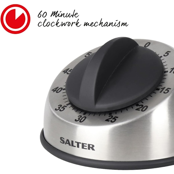 Mekanisk timer i rostfritt stål, Högt alarm, Pålitlig och kraftfull klockmekanism för ökad produktivitet i kök, salong, kontor och skola