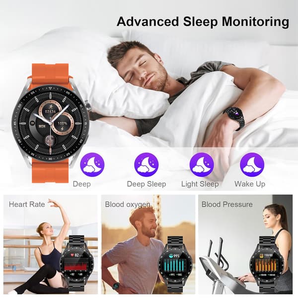 HW28 NFC åtkomstkontroll offline fjärrkontroll AI-assistent Bluetooth-samtal smart klocka Silver+Orange