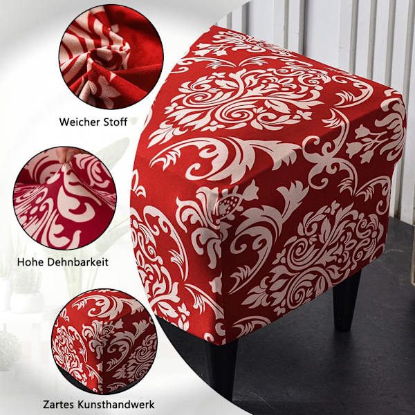 Ottomansk skyddande överdrag, pallöverdrag, pallöverdrag för fotpall, rektangulärt, stretchöverdrag, ottomansk överdrag, pallskydd, tvättbart pallöverdrag
