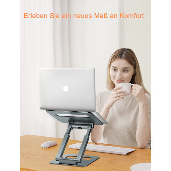 Höjdjusterbart Laptopställ, Ergonomiskt Datorställ, Justerbart Laptopställ, Notebookhållare för Skrivbord, Ståbord Konverterare med MacBook