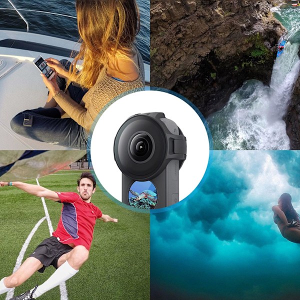 Sportkameralinsskydd, Professionellt linsskydd Högupplöst glas Snäpp-på-design för Insta360 ONE X2, Omfattande skydd för