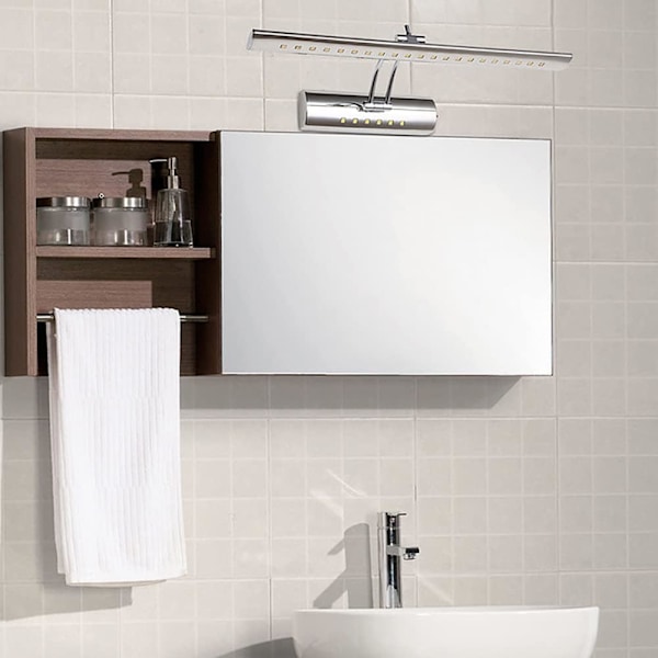 Badrums LED-spegellampa 5W/7W Vägglampa Bordslampa Vattentät Ip44 Justerbar 180° Med Rostfritt Stålbrytare Belysningsdekoration Toalett