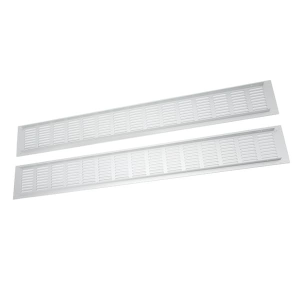 Ventilationsriste til kabinetluftstrøm, lamelriste af aluminiumslegering, rektangulær luftventil med glat overflade og forborede huller