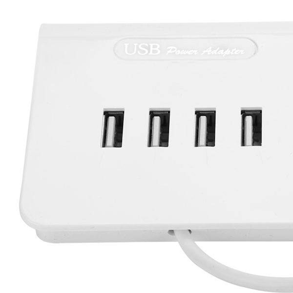4-portars USB-hubb splitter strömadapter med telefonhållare för Android/IOS mobiltelefon bärbar dator vit