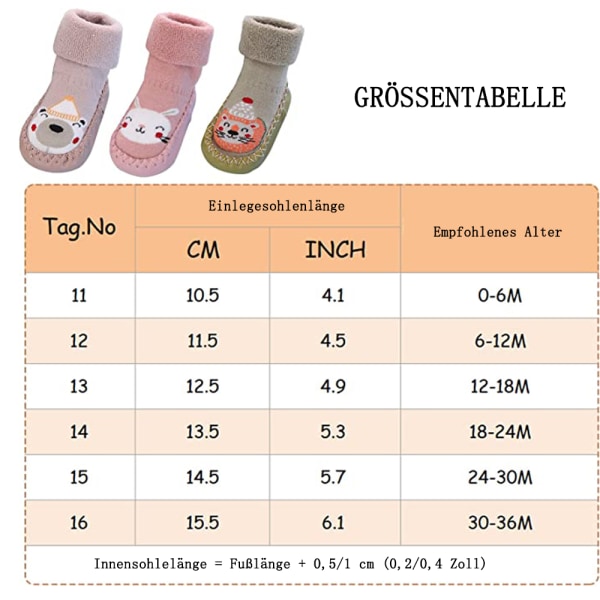 3 par babystrumpor, halkfria vintertermosockor, flickor och pojkar födda 3-24 månader